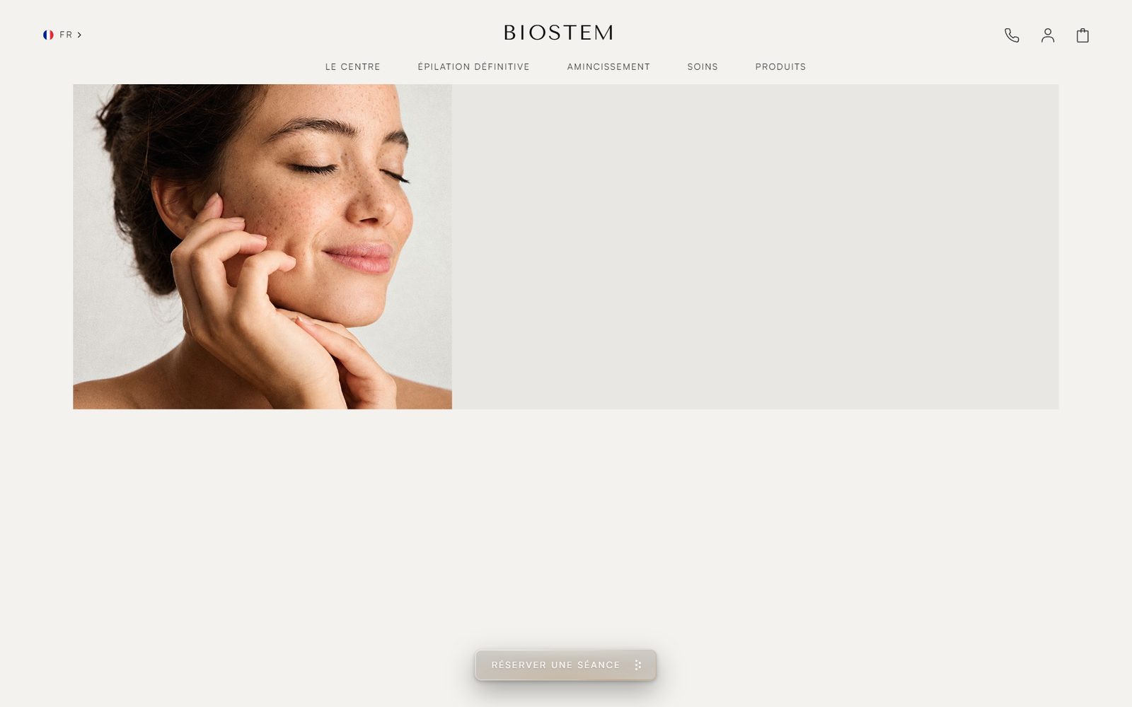 Page Diagnostic de peau du site Biostem