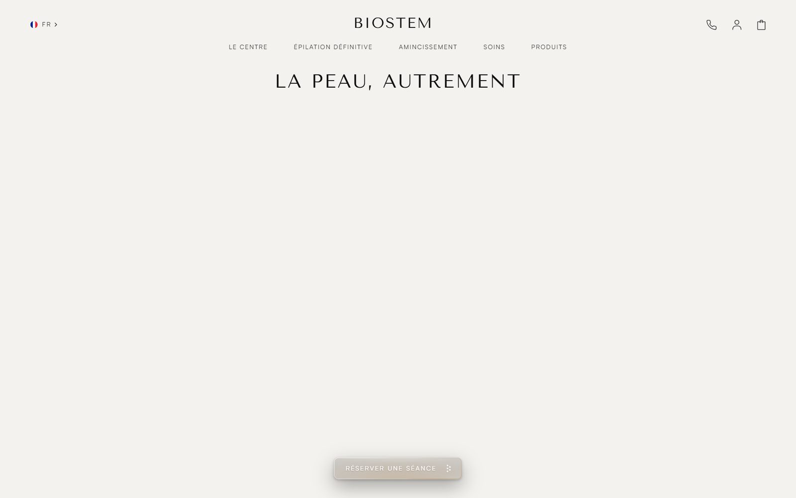Page « La peau, autrement » du site Biostem