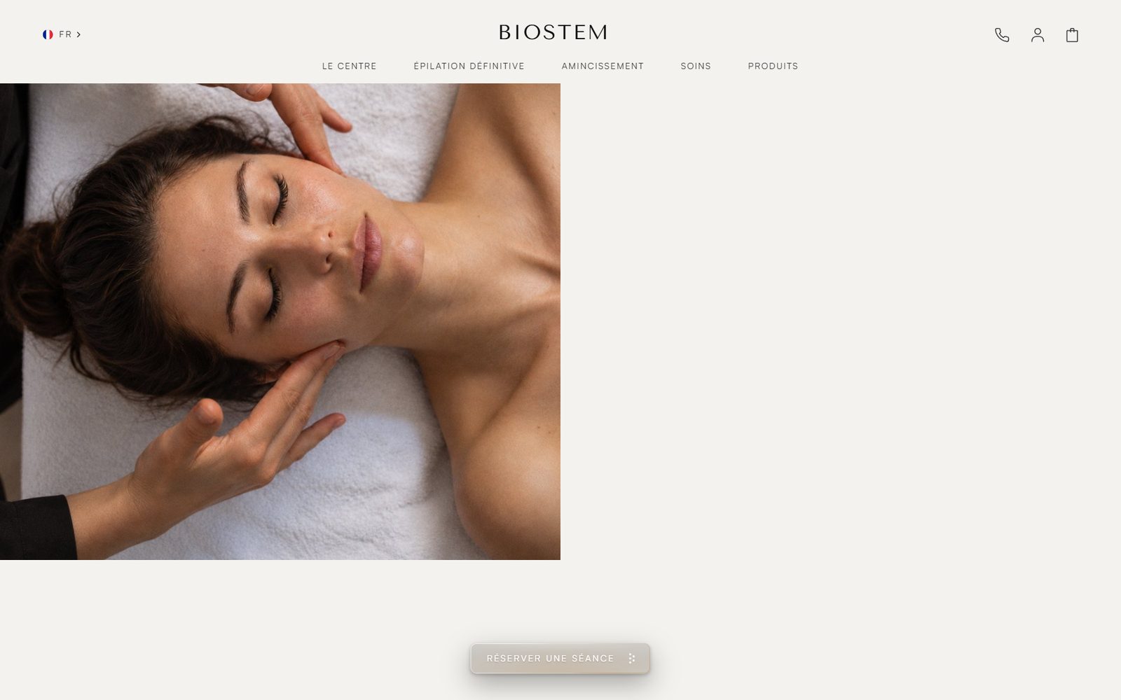 Page Soins du site Biostem