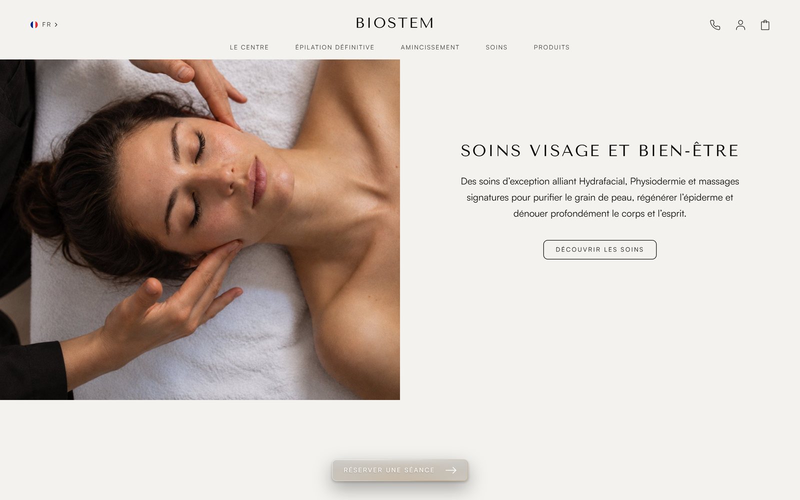 Behandelingenpagina van de website van Biostem, volledige pagina