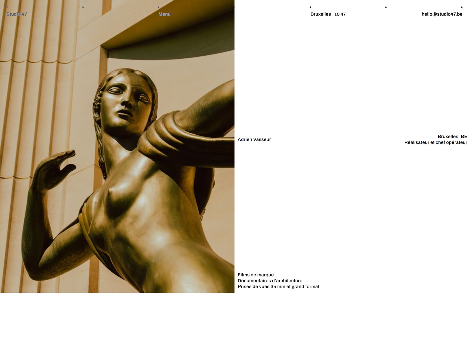 Director page of the Studio 47 website, full page