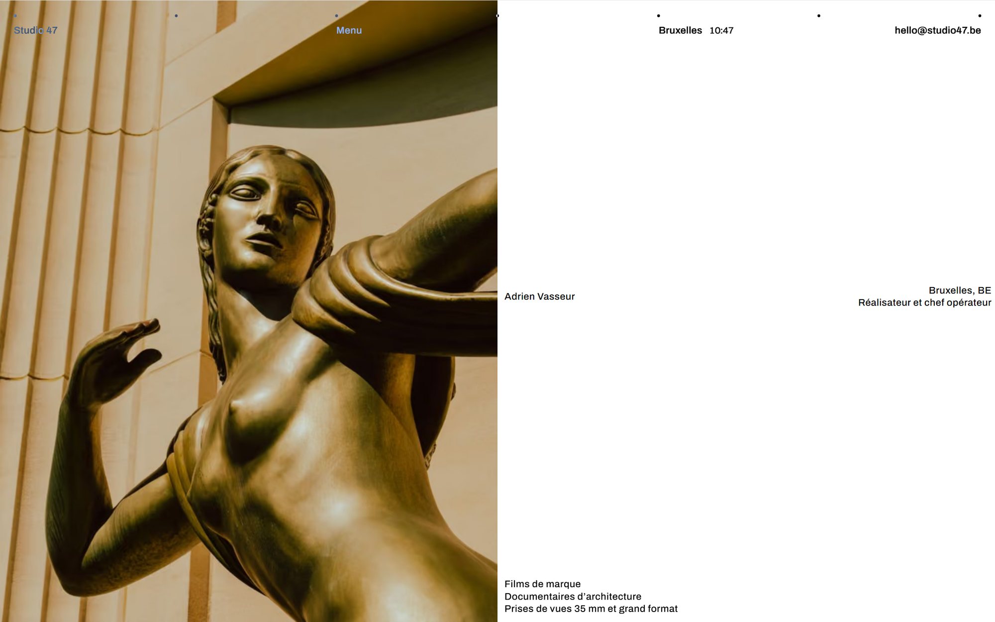 Web design mockup (Studio 47): Director page of the Studio 47 website