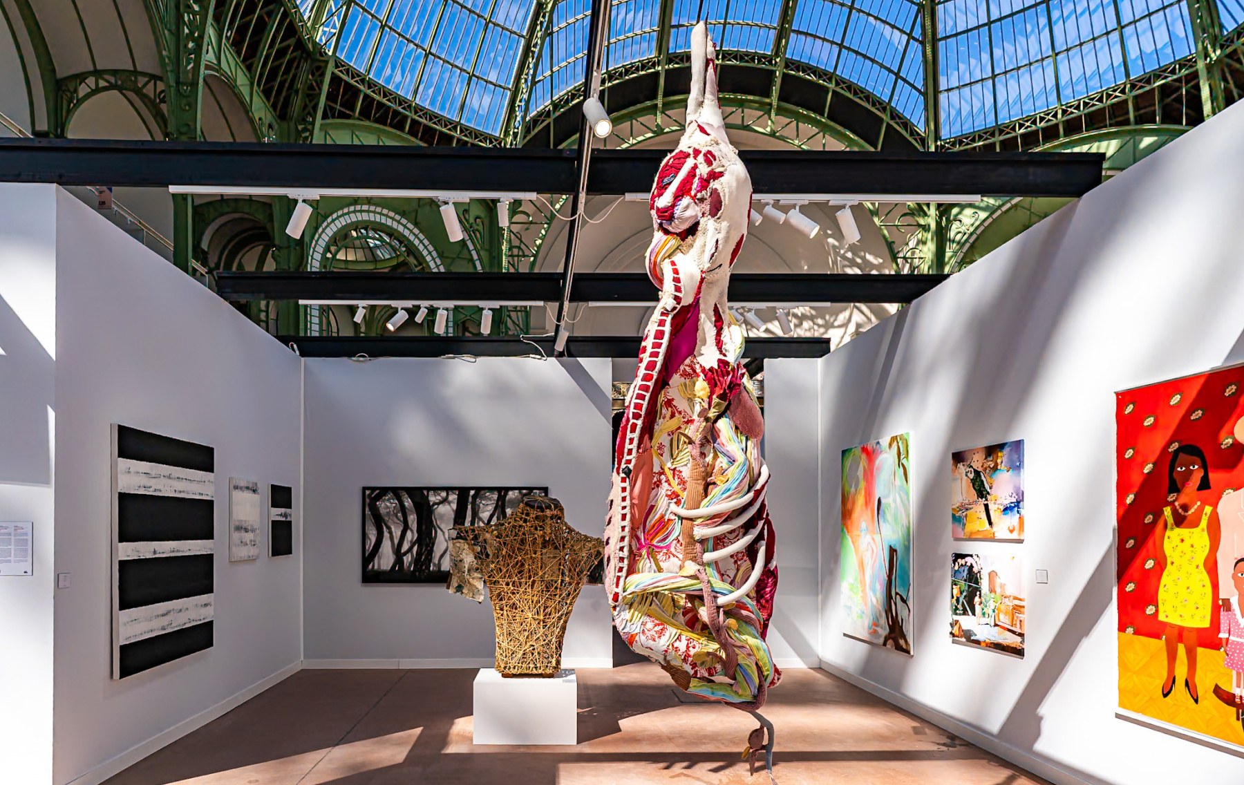 Art fair booth under the glass nave of the Grand Palais during Art Paris 2026, presented by Von Berg & Cross